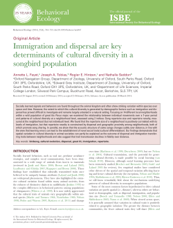 Immigration and dispersal are key determinants of cultural diversity
