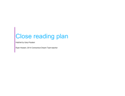 Close reading plan - Connecticut Core Standards