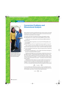 Conversion Problems and Dimensional Analysis