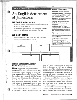An English Settlement at Jamestown