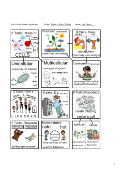 CELLS Unicellular Multicellular or g a n i z ed cold hot