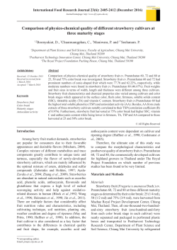 Comparison of physico-chemical quality of different strawberry