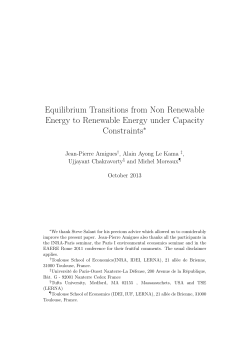 Equilibrium Transitions from Non Renewable Energy to Renewable