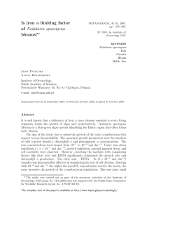 Is iron a limiting factor of Nodularia spumigena blooms?*