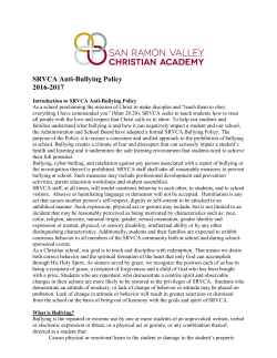 SRVCA Anti-Bullying Policy 2016-2017