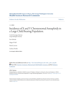 Incidence of X and Y Chromosomal Aneuploidy in a Large Child