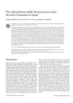 The choristoderan reptile Monjurosuchus from the Early Cretaceous