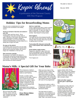Mama`s Milk: A Special Gift for Your Baby Holiday Tips for