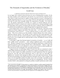 The Demands of Impartiality and the Evolution of