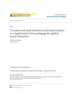 A creative and aural method to teach improvisation as a supplement