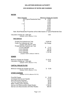 HELLERTOWN BOROUGH AUTHORITY 2016 SCHEDULE OF