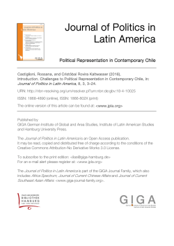 Introduction. Challenges to Political Representation in