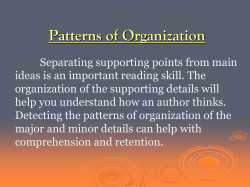 Patterns of Organization