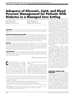 Adequacy of Glycemic, Lipid, and Blood Pressure