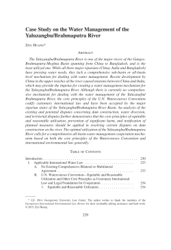 Case Study on the Water Management of Yaluzangbu/Brahmaputra