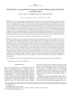 Identification of Ancient Feather Fragments Found in Melting Alpine