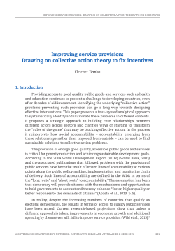 Improving service provision: Drawing on collective