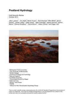 Peatland Hydrology - Upland Hydrology Group