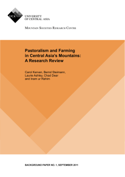 Pastoralism and Farming in Central Asia`s Mountains: A Research