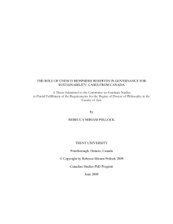 the role of unesco biosphere reserves in governance for sustainability