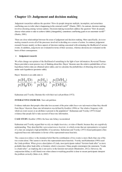 Chapter 13: Judgement and decision making