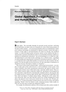 Global Apartheid, Foreign Policy, and Human Rights