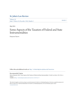 Some Aspects of the Taxation of Federal and State Instrumentalities