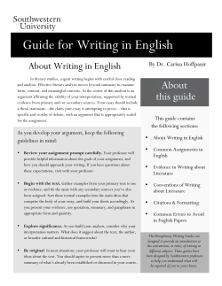Guide to Writing in English