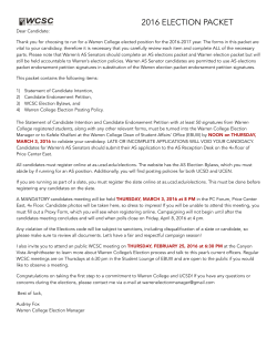 2016 Warren Election Packet - Warren College Student Council