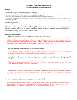 Ecosystem Study Guide