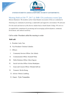 Meeting Held on Feb 7th, 2017 @ JMB 128 (conference room) 2pm