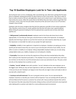 Top 10 Qualities Employers Look for in Teen Job Applicants