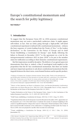 Europe`s constitutional momentum and the