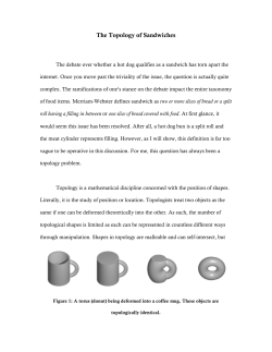 The Topology of Sandwiches
