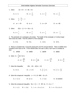 MAT1033 Final Review - Daytona State College