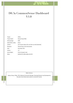 D6.3a CommonSense Dashboard V1.0