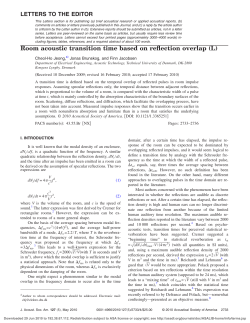 Room acoustic transition time based on reflection
