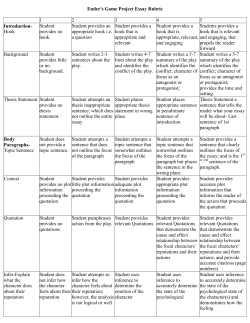 Ender`s Game Project Essay Rubric
