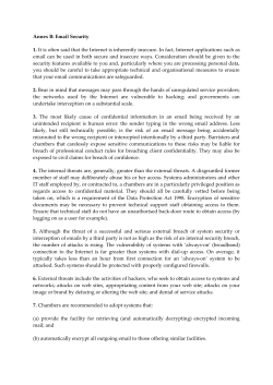 Annex B: Email Security 1. It is often said that the