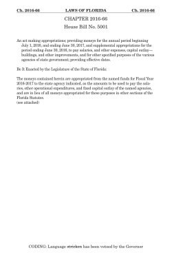 CHAPTER 2016-66 House Bill No. 5001