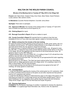 Minutes, Council 2016 05 24 - Walton on the Wolds Parish Council