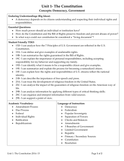 Unit 1- The Constitution