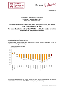 The annual variation rate of the IPRIX stands at &ndash;1.3%, six tenths