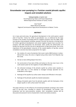 Groundwater over-pumping in a Tunisian coastal phreatic aquifer