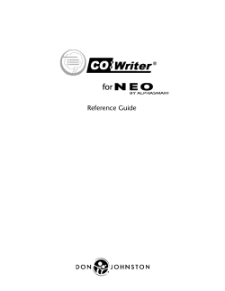 Co:Writer for NEO Getting Started Manual