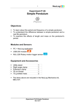 Experiment P-46 Simple Pendulum