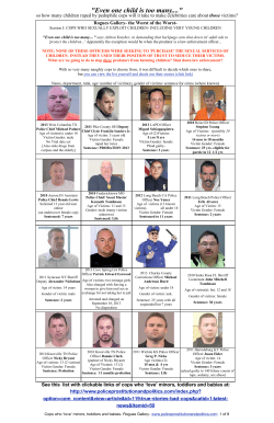 Rogues Gallery I- Pedophile Cops - Police Prostitution and Politics