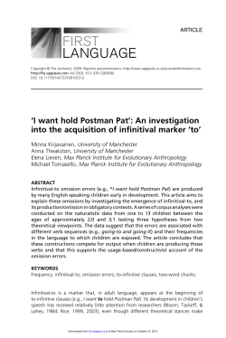 first language - Max Planck Institute for Evolutionary Anthropology