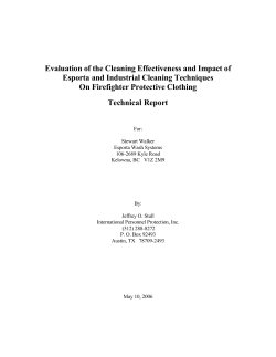 Evaluation of the Cleaning Effectiveness and Impact of Esporta and