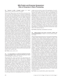 Role of Enzymes in Dairy Processing